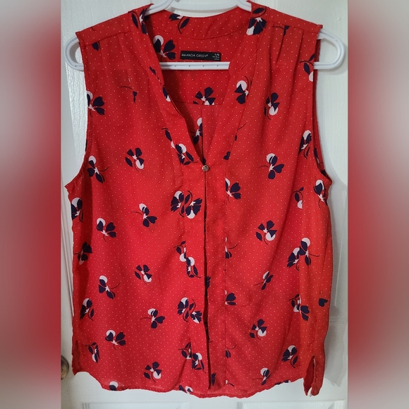 Amanda Green Sleeveless Blouse Size large - Picture 1 of 3